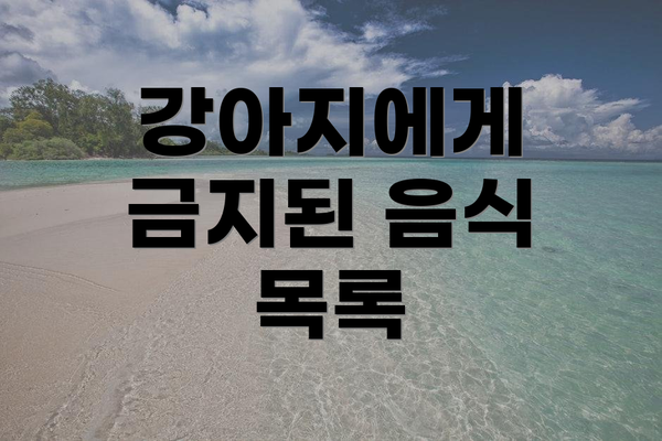 강아지에게 금지된 음식 목록