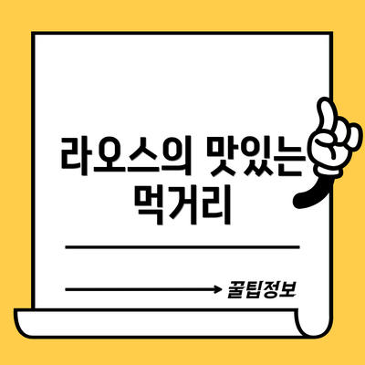 라오스의 맛있는 먹거리
