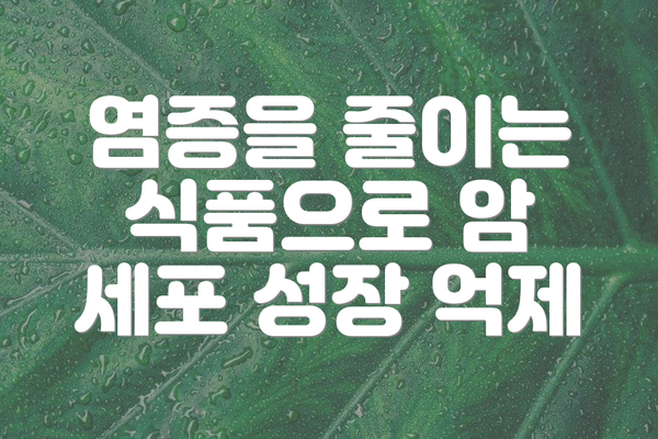 염증을 줄이는 식품으로 암 세포 성장 억제