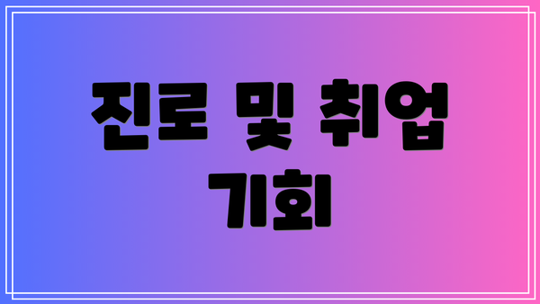 진로 및 취업 기회