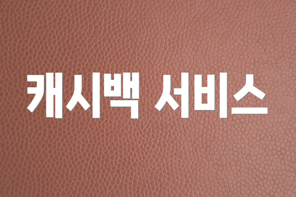 캐시백 서비스