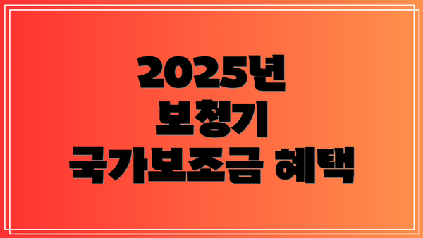 2025년 보청기 국가보조금 혜택