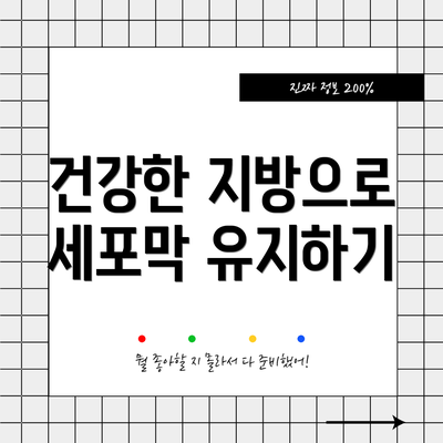 건강한 지방으로 세포막 유지하기