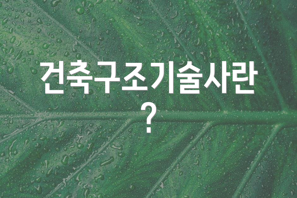 건축구조기술사란?