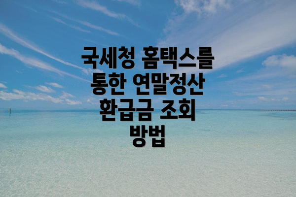 국세청 홈택스를 통한 연말정산 환급금 조회 방법