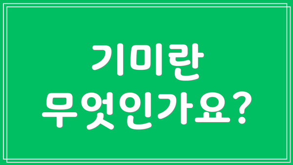 기미란 무엇인가요?