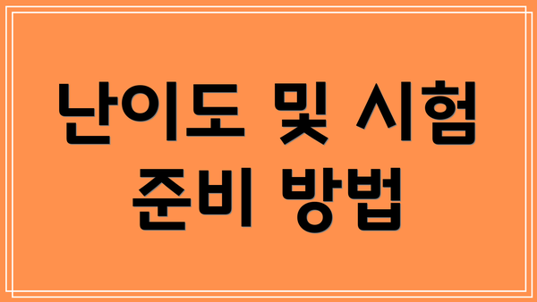 난이도 및 시험 준비 방법