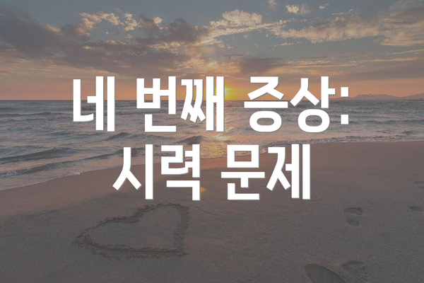 네 번째 증상: 시력 문제