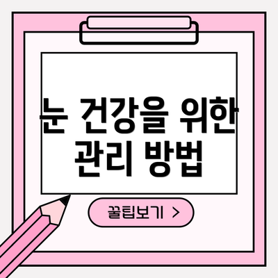 눈 건강을 위한 관리 방법