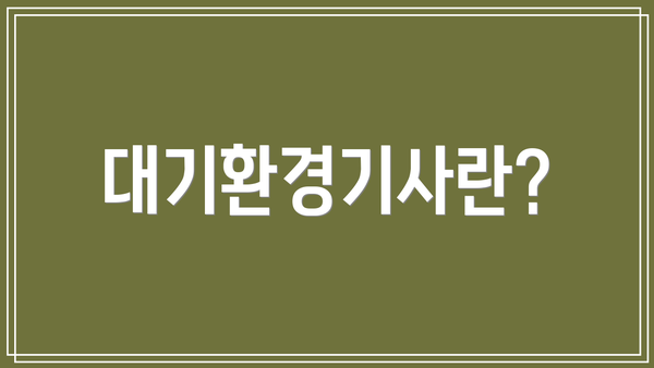 대기환경기사란?