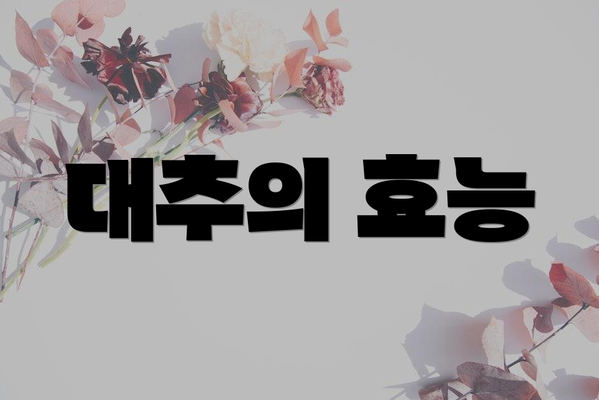 대추의 효능