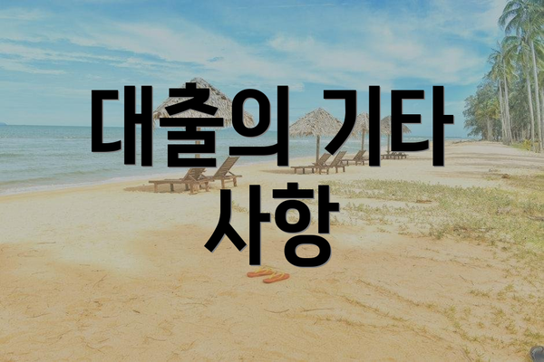 대출의 기타 사항