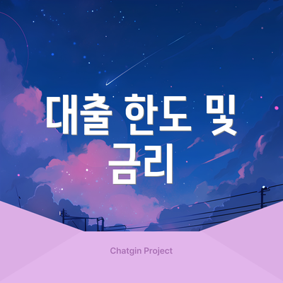 대출 한도 및 금리