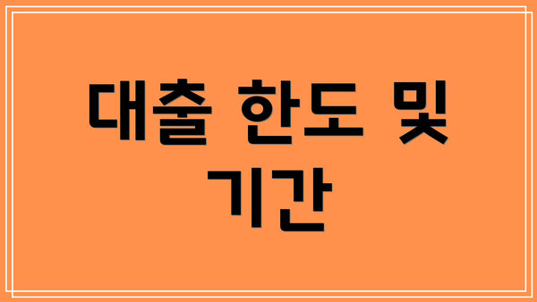 대출 한도 및 기간