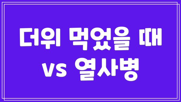더위 먹었을 때 vs 열사병