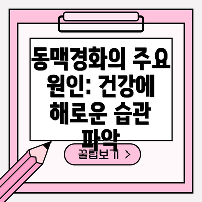 동맥경화의 주요 원인: 건강에 해로운 습관 파악