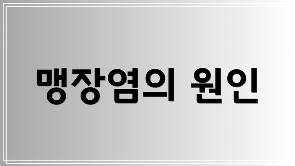 맹장염의 원인