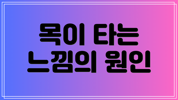 목이 타는 느낌의 원인