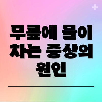 무릎에 물이 차는 증상의 원인
