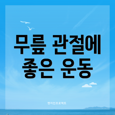 무릎 관절에 좋은 운동