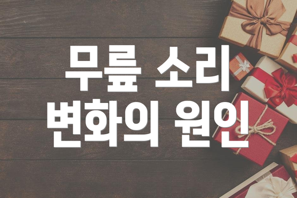 무릎 소리 변화의 원인