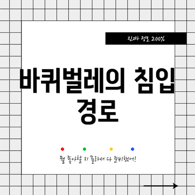 바퀴벌레의 침입 경로