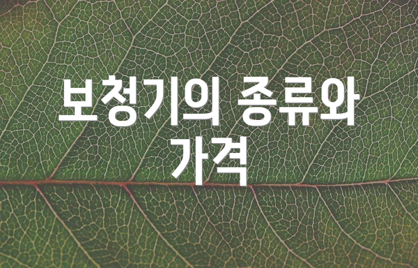 보청기의 종류와 가격