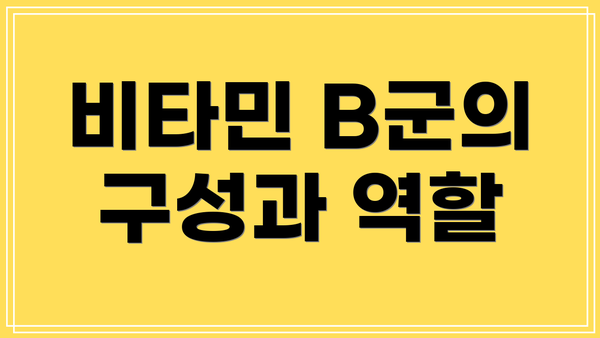 비타민 B군의 구성과 역할