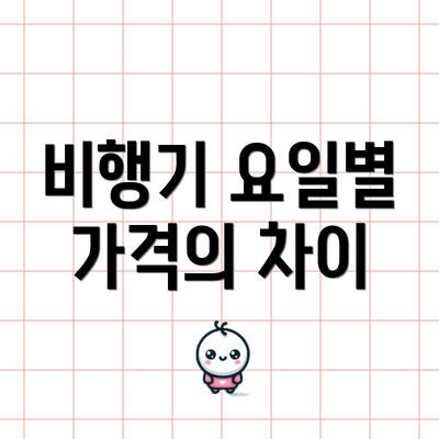 비행기 요일별 가격의 차이
