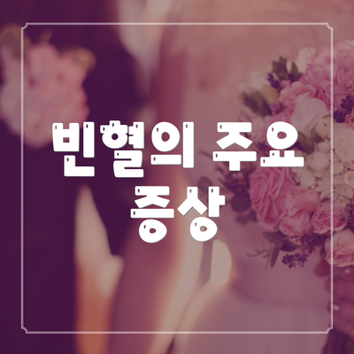 빈혈의 주요 증상