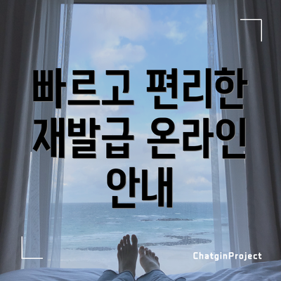 빠르고 편리한 재발급 온라인 안내
