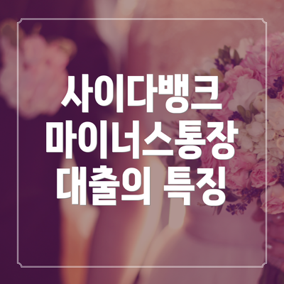 사이다뱅크 마이너스통장 대출의 특징