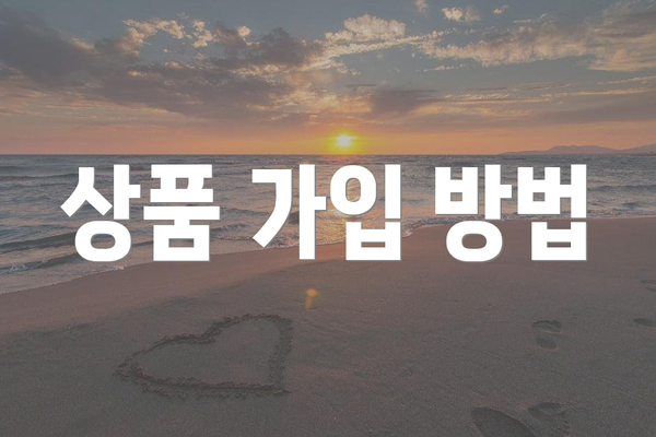 상품 가입 방법