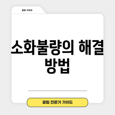 소화불량의 해결 방법