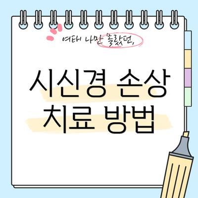 시신경 손상 치료 방법