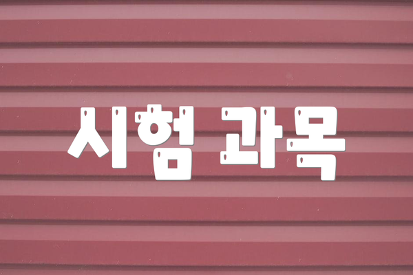 시험 과목