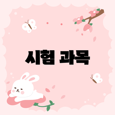 시험 과목
