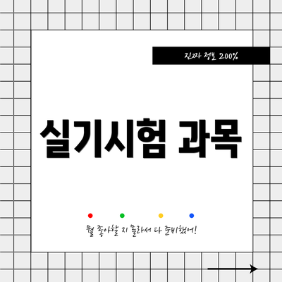 실기시험 과목