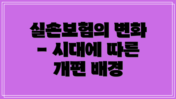 실손보험의 변화 - 시대에 따른 개편 배경