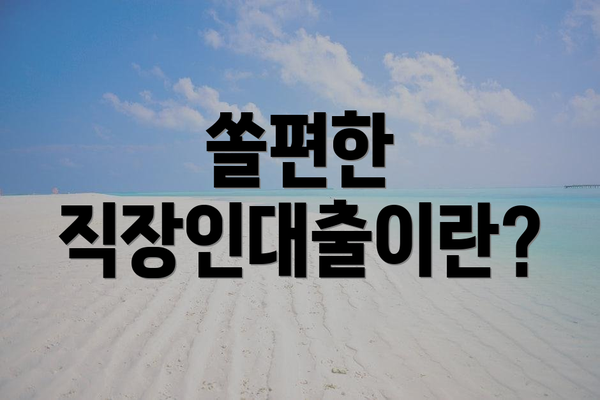 쏠편한 직장인대출이란?
