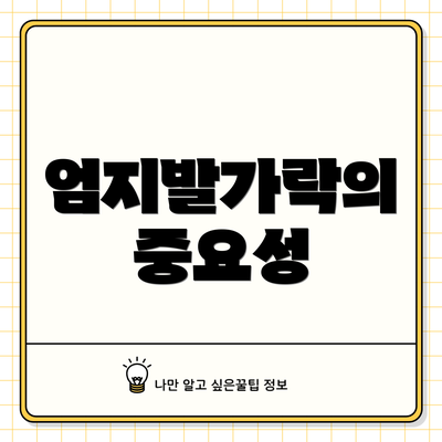 엄지발가락의 중요성