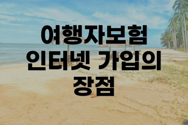 여행자보험 인터넷 가입의 장점