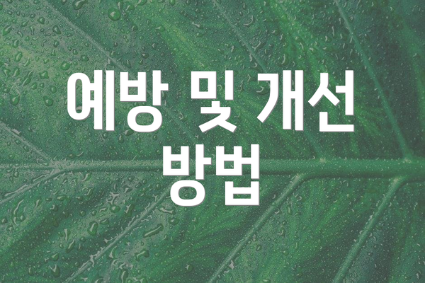 예방 및 개선 방법