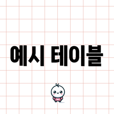 예시 테이블