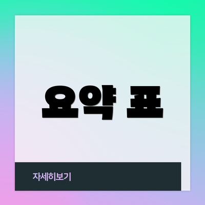 요약 표