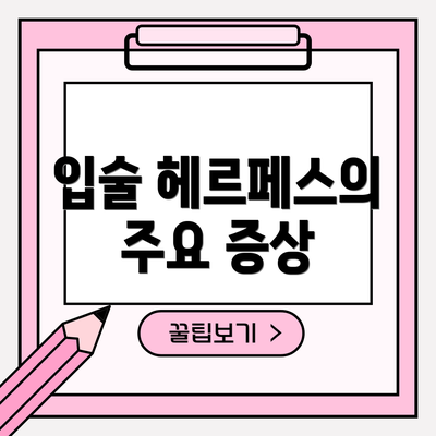 입술 헤르페스의 주요 증상