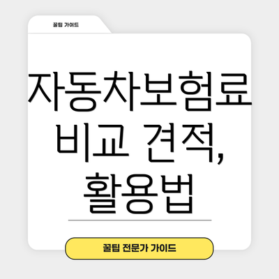 자동차보험료 비교 견적, 활용법