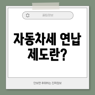 자동차세 연납 제도란?