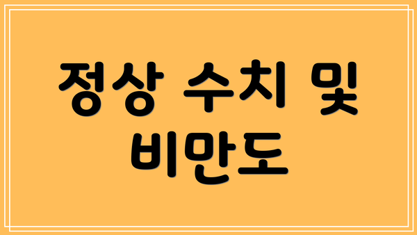 정상 수치 및 비만도