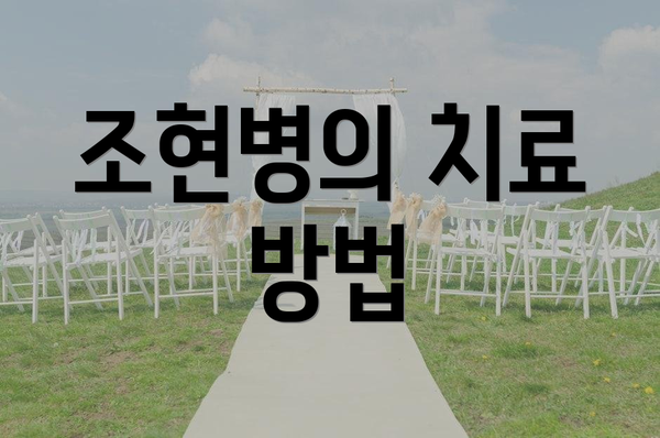 조현병의 치료 방법